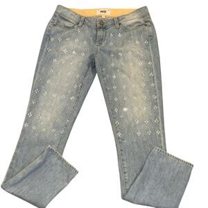 PAIGE Jimmy Jimmy Skinny Low Rise Slouchy Embellished Jeans 25 Y2K Sparkly